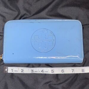Tory Burch Light Blue Patent Wallet